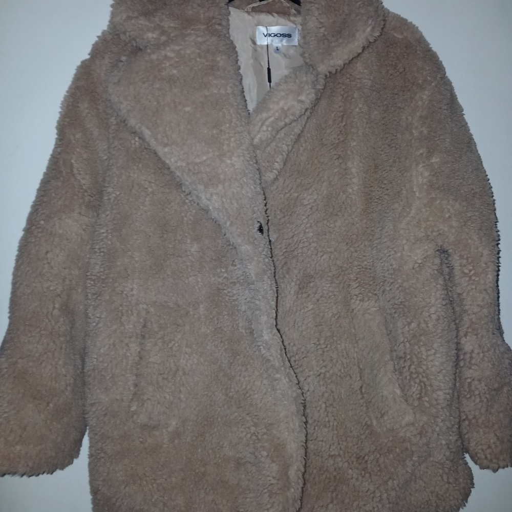 Women's Tan Teddy Coat